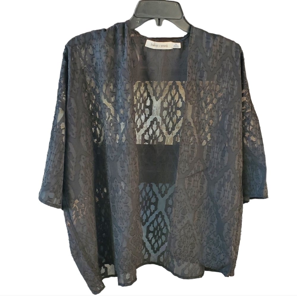 Bishop + Young Revolve Witchy Black Burnout Kimono Size XS NWT